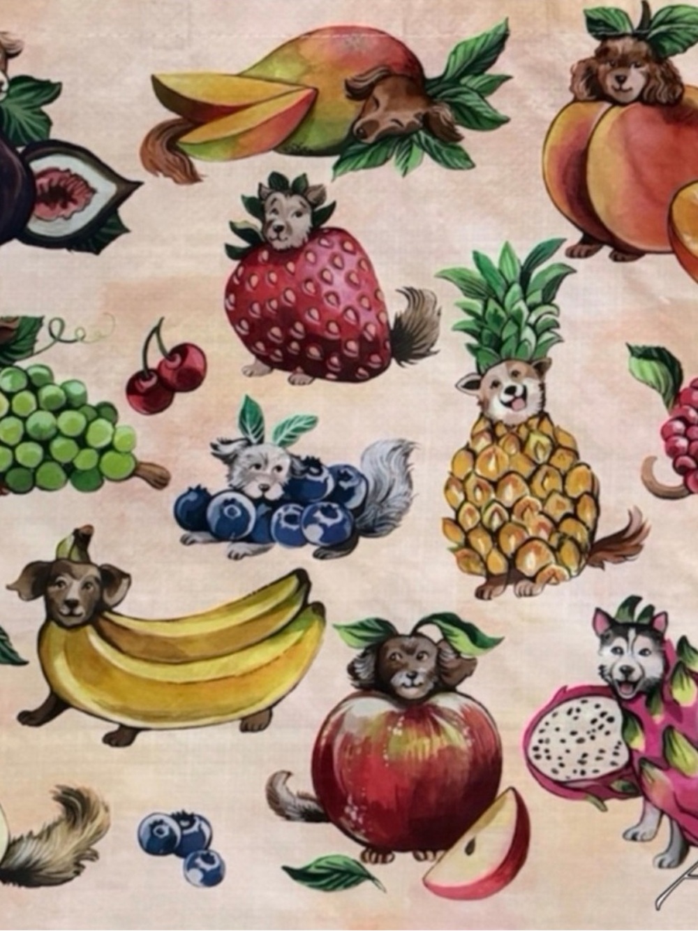Dog Lovers Fruit Bonanza Reusable Tote Bag 🐾